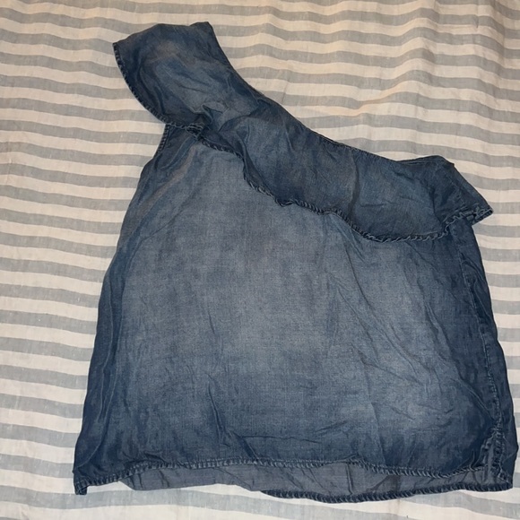 One shoulder denim top - Picture 3 of 3